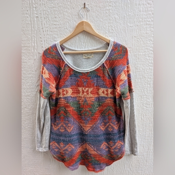 Denim Supply Ralph Lauren Aztec Southwest Tribal Pullover Top Shirt Size Medium - Picture 1 of 5